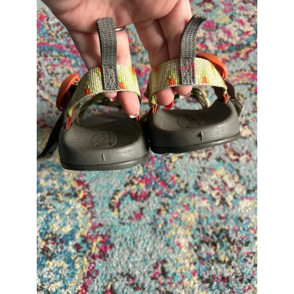 Chaco Z/1 Ecotread Sandals Green Orange Strappy Athletic Outdoor Kids 1